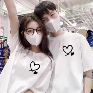 Áo đôi nam nữ in hình trái tim chất cotton thoáng mát ( GIÁ 1 ÁO) thấm hút không bong tróc