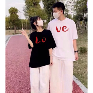 Áo cặp nam nữ, áo đôi mặc cặp với người yêu in chữ love ( GIÁ 1 ÁO ) chất cotton thoáng mát thấm hút