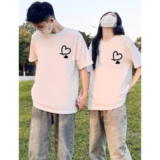 Áo đôi nam nữ in hình trái tim chất cotton thoáng mát ( GIÁ 1 ÁO) thấm hút không bong tróc