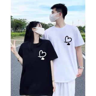 Áo đôi nam nữ in hình trái tim chất cotton thoáng mát ( GIÁ 1 ÁO) thấm hút không bong tróc