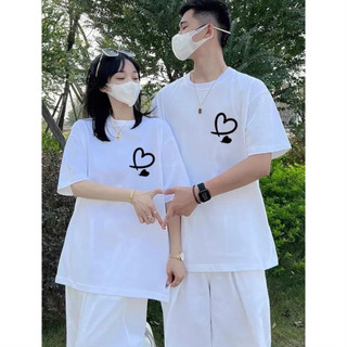 Áo đôi nam nữ in hình trái tim chất cotton thoáng mát ( GIÁ 1 ÁO) thấm hút không bong tróc