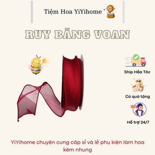 Ruy Băng Voan Viền Bèo Dùng Làm Dây Gói Hoa, Gói Quà, Làm Nơ Bờm, Phụ Kiện Tóc, Phụ Kiện May Mặc YIYIHOME