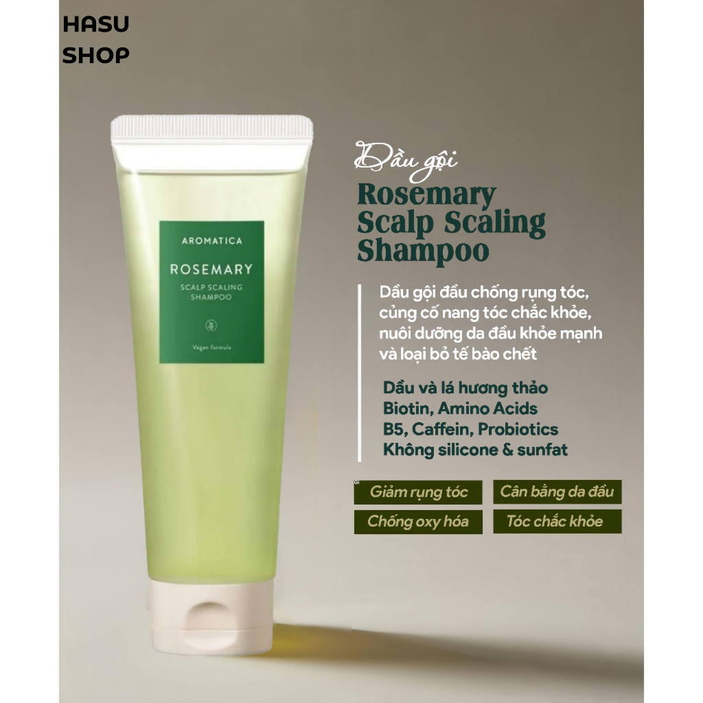 Bộ sản phẩm hương thảo chăm sóc tóc rụng yếu AROMATICA ROSEMARY