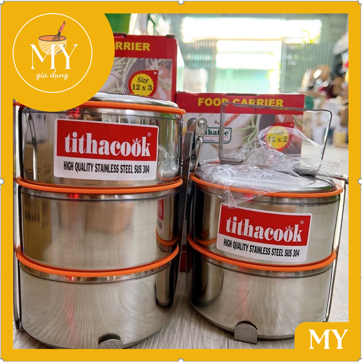 Hộp đựng cơm, thức ăn 2,3 ngăn tiện lợi- Cặp lòng đựng cơm bằng inox 304 chống trào kích thước (12cm,14cm)