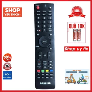 Điều khiển tivi Darling nút Youtube mé bên trái loại tốt theo máy