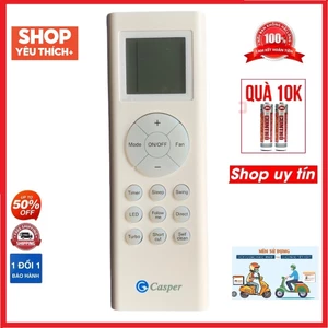 Điều khiển điều hòa Casper mặt trắng loại tốt thay thế khiển zin theo máy - tặng kèm pin chính hãng - Remote Casper