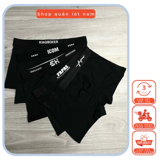 [Giá Sốc] Combo quần lót nam, quần sịp đùi chất thun lạnh cao cấp co dãn thoáng mát Mix Full Đen