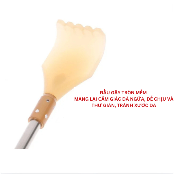 Cây Gậy Gãi Ngứa Cầm Tay Rút Gọn Đầu Lăn Tròn Thư Giãn Massage Thái Dương và Móc phơi