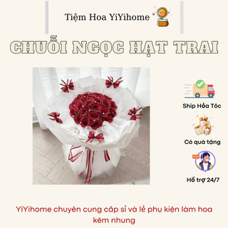 Cuộn Chuỗi Ngọc Hạt Trai Làm Bó Hoa Cưới Cho Cô Dâu, Trang Trí Tiệc Cưới , Trang Sức Handmade Diy YIYIHOME