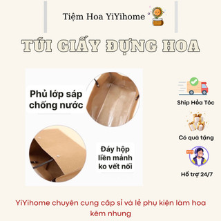 Túi Giấy Đựng Hoa Kraft Chống Dầu Xách Tay Basic YIYIHOME