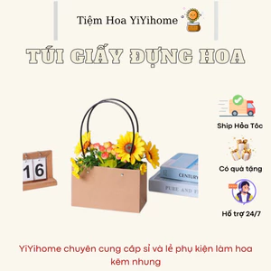 Túi Giấy Đựng Hoa Kraft Chống Dầu Xách Tay Basic YIYIHOME