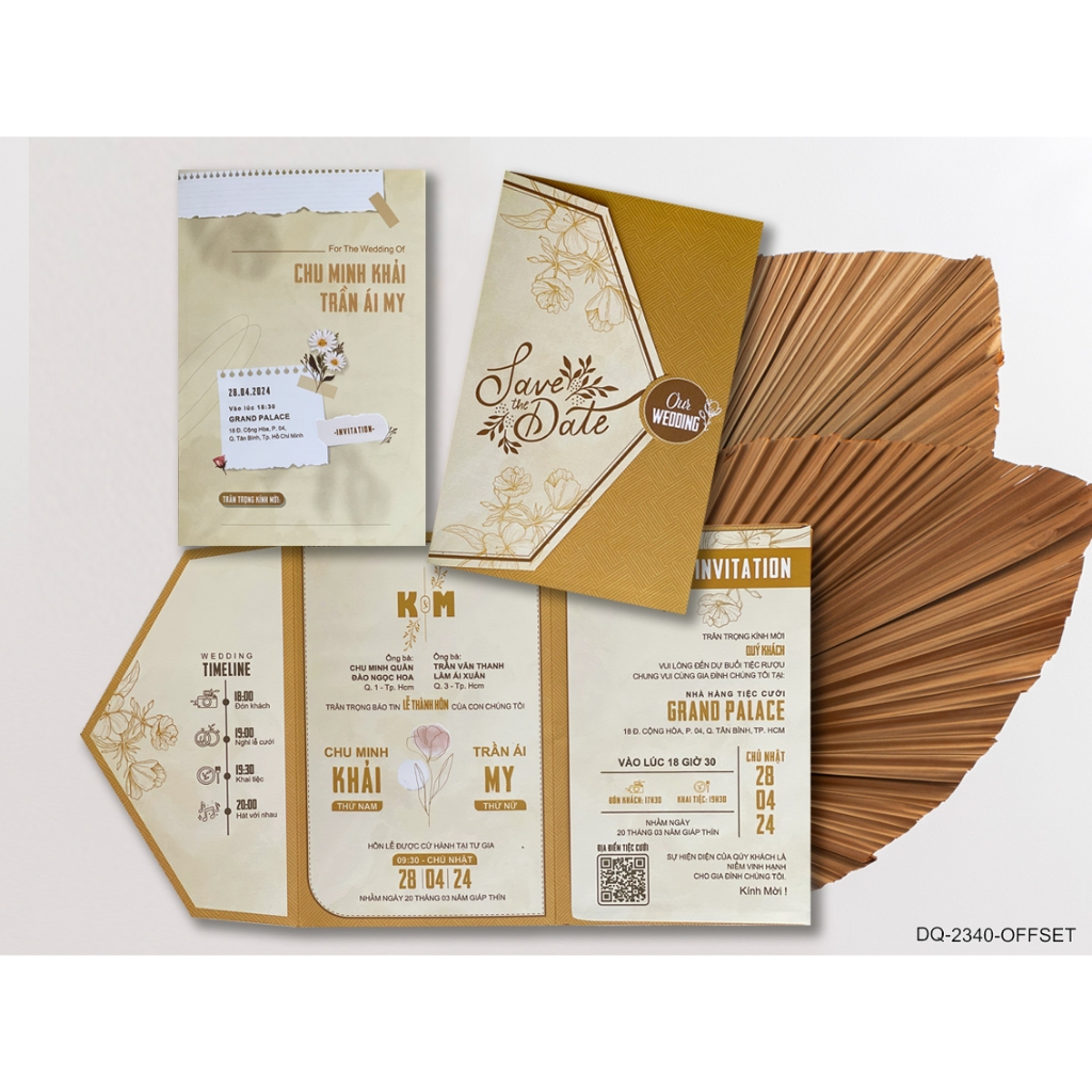Thiệp cưới gấp 3 nhiều mẫu xinh, giá rẻ, in sl ít