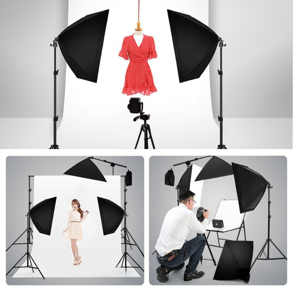 Đèn chụp ảnh sản phẩm softbox 50x70cm chân cao cấp 2m1 - Ánh sáng mịn, chuyên dụng chụp ảnh sản phẩm,livestream