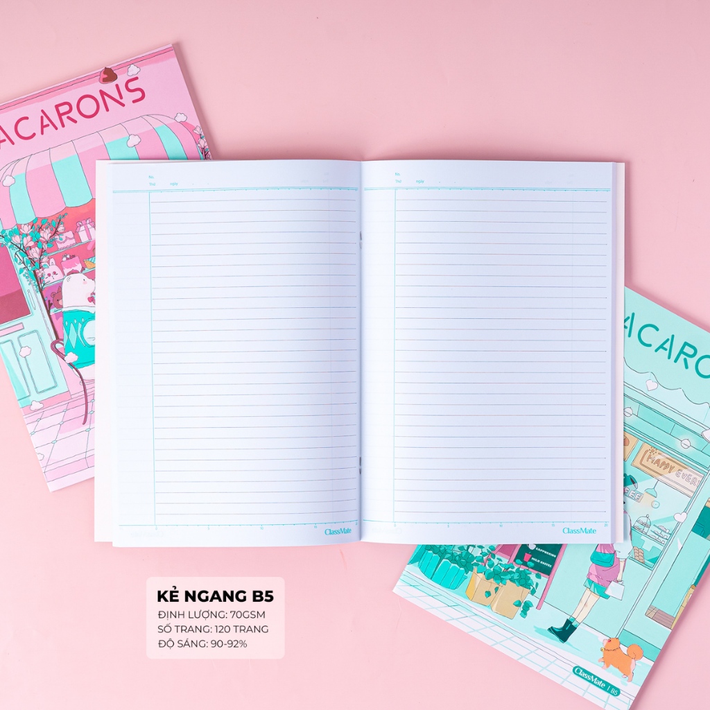 Vở Kẻ Ngang 120 Trang Classmate Vở Viết 70gsm B5 Bìa Macarons Chống Nước Tập Sinh Viên Viết Bài NB5-12-0402