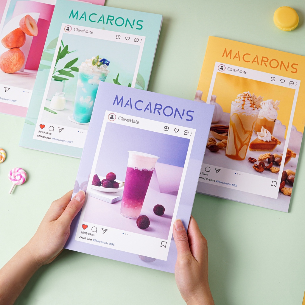 Vở Kẻ Ngang B5 Classmate Vở Viết 80 Trang 70gsm, Tập Sinh Viên Macarons Bìa Chống Nước Tập Vở Ghi Chép NC5-08-0401