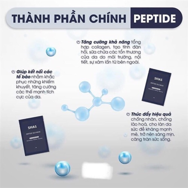 1-5 miếng Mặt nạ dưỡng da - SMAS Peptide Silk Mask, hiệu SMAS, (25gr/miếng) - hạn 2028 HQ mặt nạ smas IS97