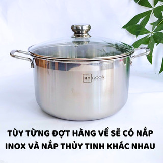 Nồi luộc gà HT COOK chất liệu inox 430 nguyên khối chống rỉ an toàn sức khỏe, nồi nấu bếp từ, bếp ga