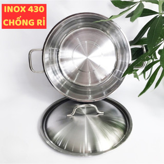 Nồi luộc gà HT COOK chất liệu inox 430 nguyên khối chống rỉ an toàn sức khỏe, nồi nấu bếp từ, bếp ga