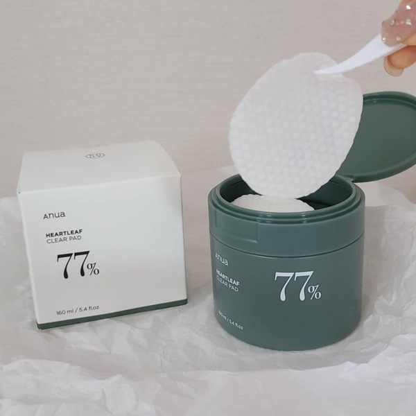 Toner Pad Bông Cân Bằng Diếp Cá Làm Dịu, Cấp Ẩm Anua Heartleaf 77% Clear Pad 160ml - HasuShop