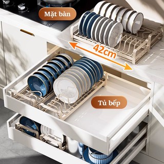 GSlife Kệ Bát Đĩa Mini-Kệ Nhà Bếp Có Khay Hứng Nước, Có Thể Dùng Kèm Giỏ Kéo