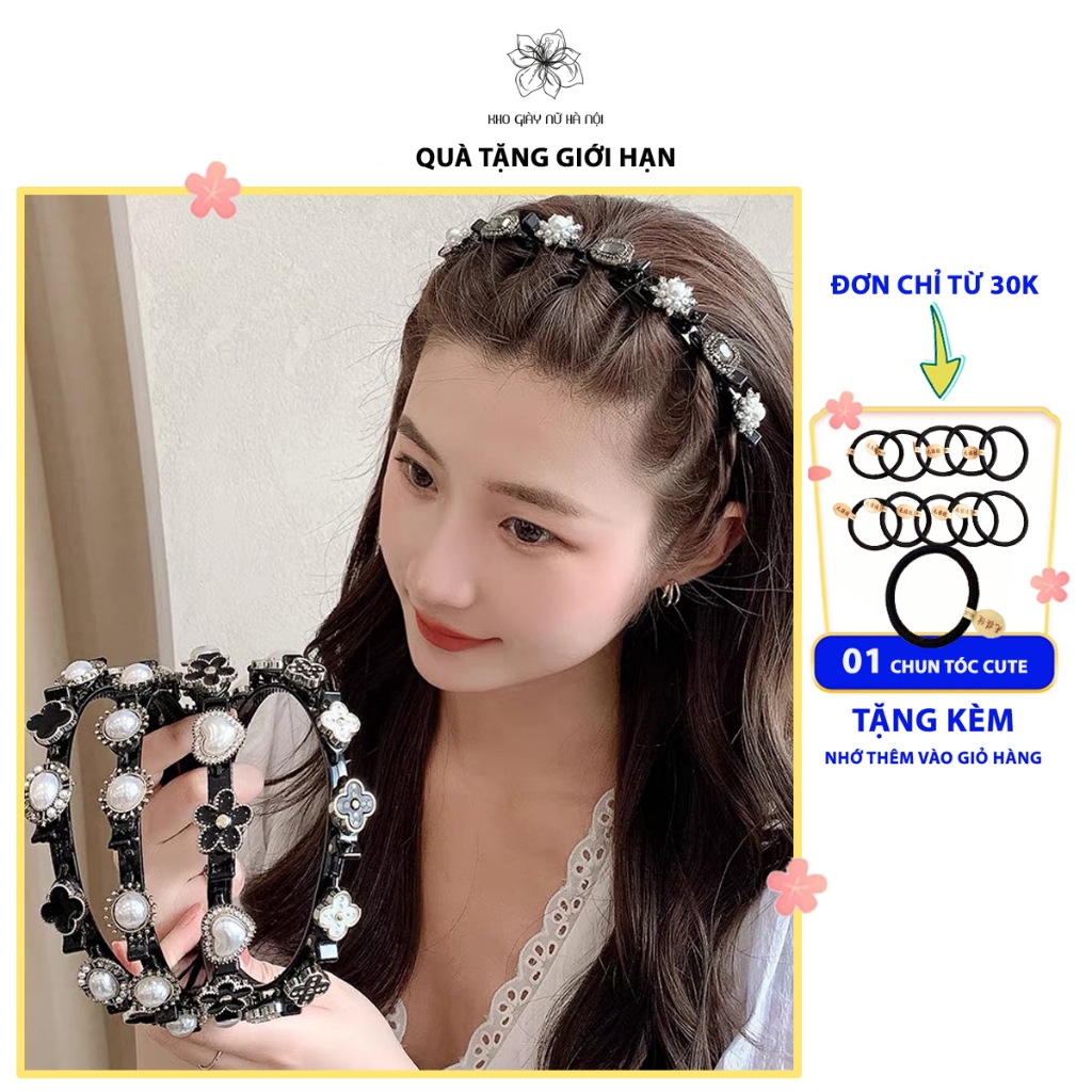 Băng đô, Bờm Tóc Đính Hoa Có Kẹp Giữ Tóc Tạo Độ Phồng Siêu Xinh, Xược Tóc Hot Tiktok