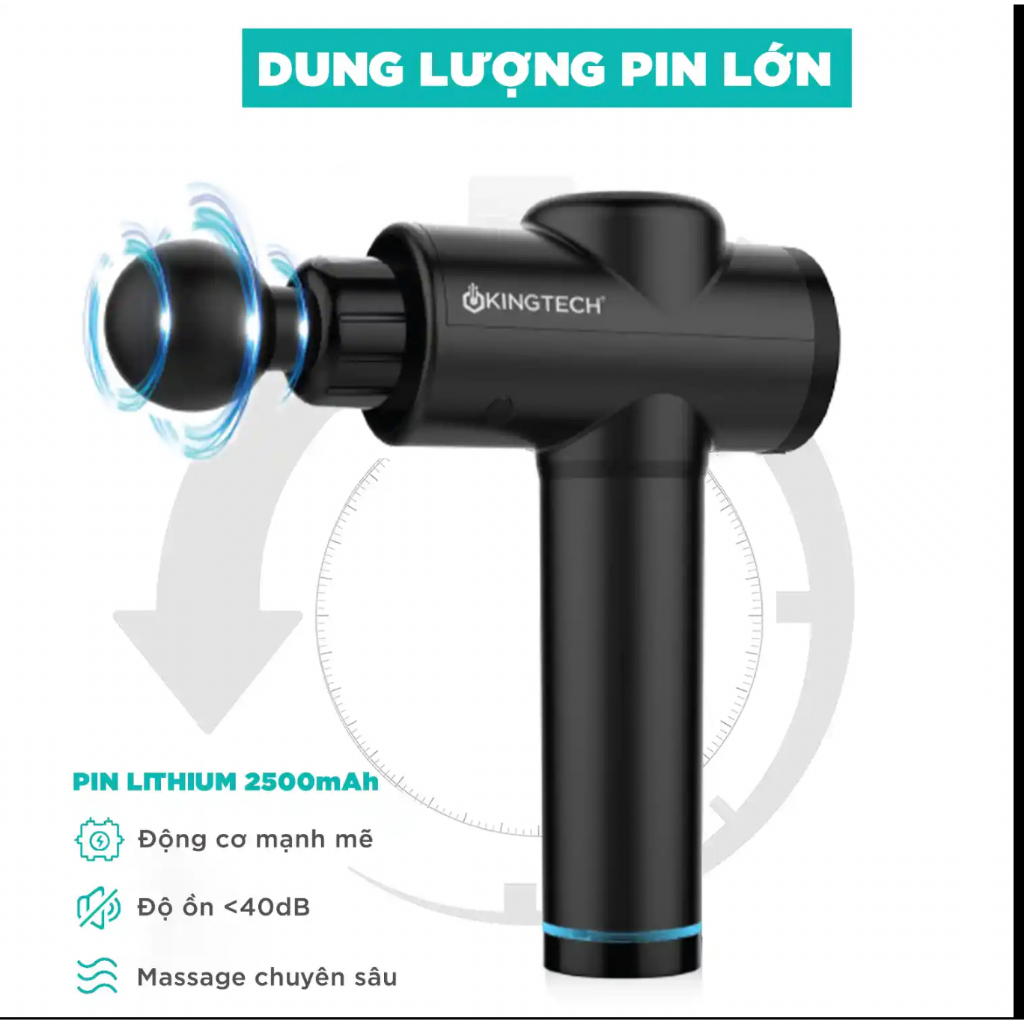 Ảnh Máy Massage Cầm Tay Cao Cấp KINGTECH KH-720PRO, 20 Cấp Độ, Hỗ Trợ Mát Xa Chuyên Sâu, Giảm Đau Cơ, Cứng Khớp - Chính Hãng 4