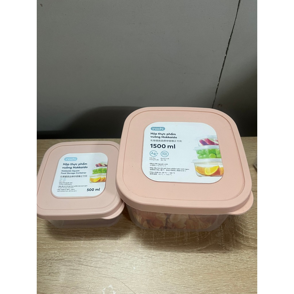 Hộp thực phẩm vuông Hokkaido Inochi bảo quản thực phẩm, chất liệu an toàn