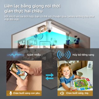 Camera Wifi Goojodoq 2MP/3MP/2K QHD Xoay 360 độ ngoài trời Giám sát an ninh không dây trong nhà