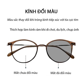 Gọng kính cận đổi màu khi ra nắng nữ nam chống tia UV bảo vệ mắt siêu tốt 501