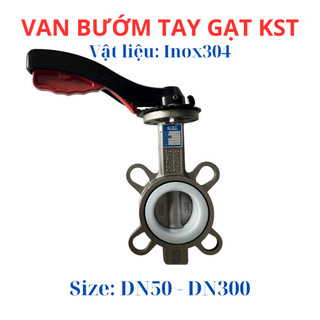 Van bướm tay gạt hãng KST Inox 304 size DN50 - DN100