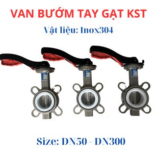 Van bướm tay gạt hãng KST Inox 304 size DN50 - DN100