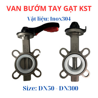 Van bướm tay gạt hãng KST Inox 304 size DN50 - DN100