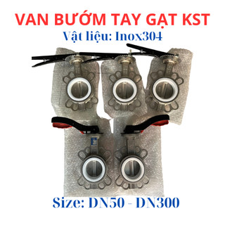 Van bướm tay gạt hãng KST Inox 304 size DN50 - DN100