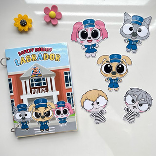 Đồ chơi bóc dán búp bê giấy tập làm cảnh sát trưởng Labrador - Pighandmade