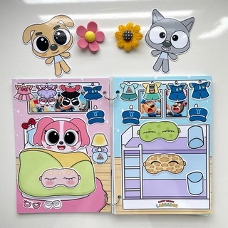 Đồ chơi bóc dán búp bê giấy tập làm cảnh sát trưởng Labrador - Pighandmade