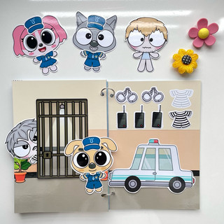 Đồ chơi bóc dán búp bê giấy tập làm cảnh sát trưởng Labrador - Pighandmade