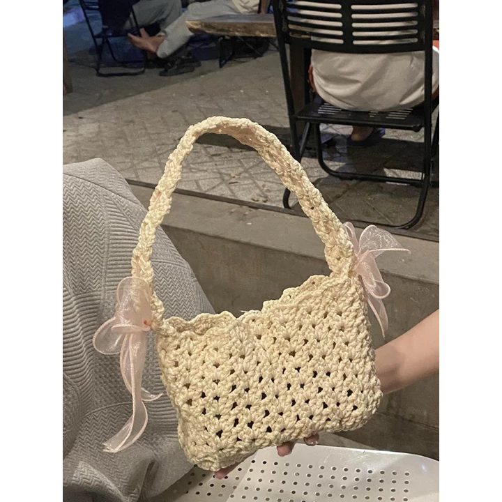 Túi kẹp nách handmade len, túi len thiết kế, túi custom, túi coquette, Quà tặng bạn gái, quà tặng sinh Nhật, BD gift – 2