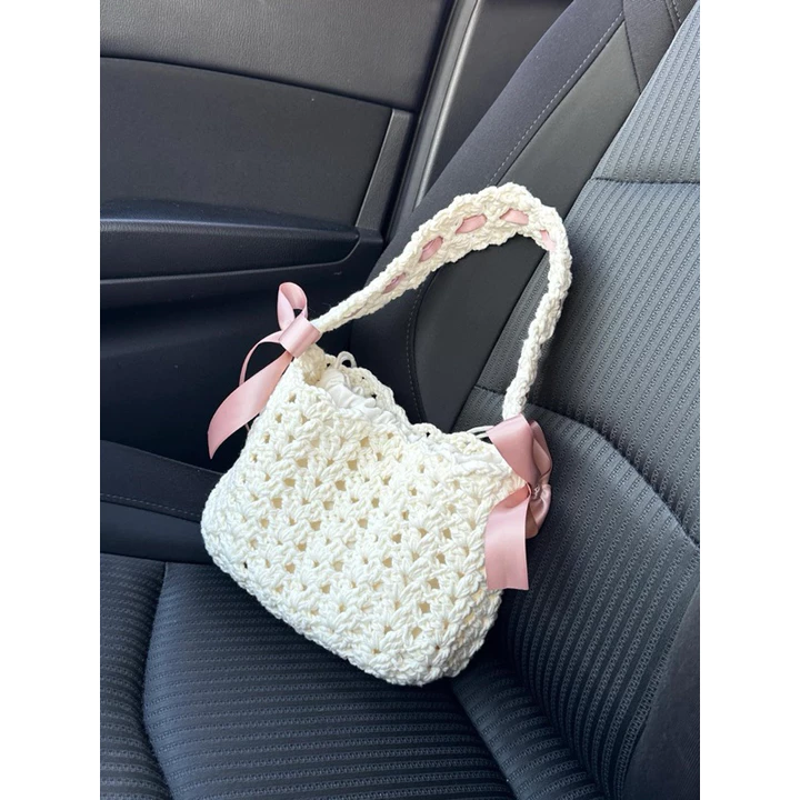 Túi kẹp nách handmade len, túi len thiết kế, túi custom, túi coquette, Quà tặng bạn gái, quà tặng sinh Nhật, BD gift – 3