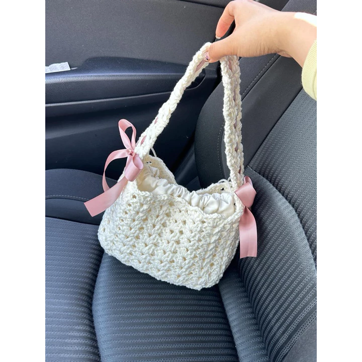 Túi kẹp nách handmade len, túi len thiết kế, túi custom, túi coquette, Quà tặng bạn gái, quà tặng sinh Nhật, BD gift – 7
