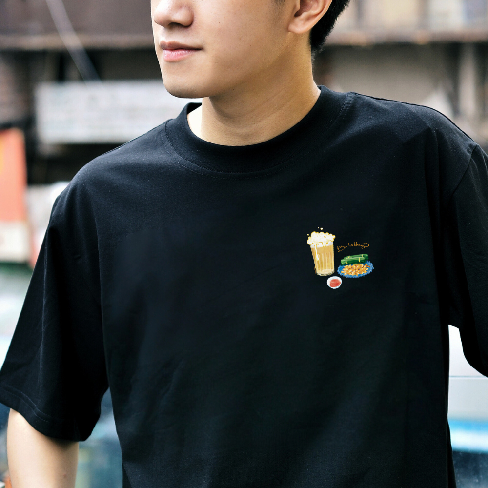 Áo thun Oversize cotton unisex nam nữ Goodore Bia hơi mini thoáng mát năng động thiết kế độc đáo