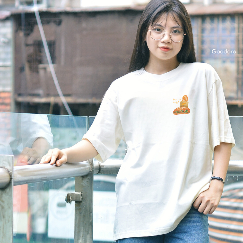 Áo thun Oversize cotton unisex nam nữ Goodore Bánh mỳ mini thoáng mát năng động thiết kế độc đáo