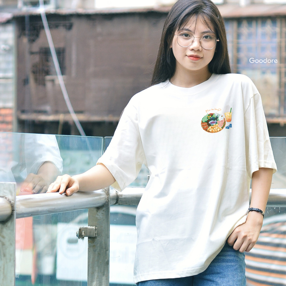 Áo thun Oversize cotton unisex nam nữ Goodore Bún đậu mini thoáng mát năng động thiết kế độc đáo