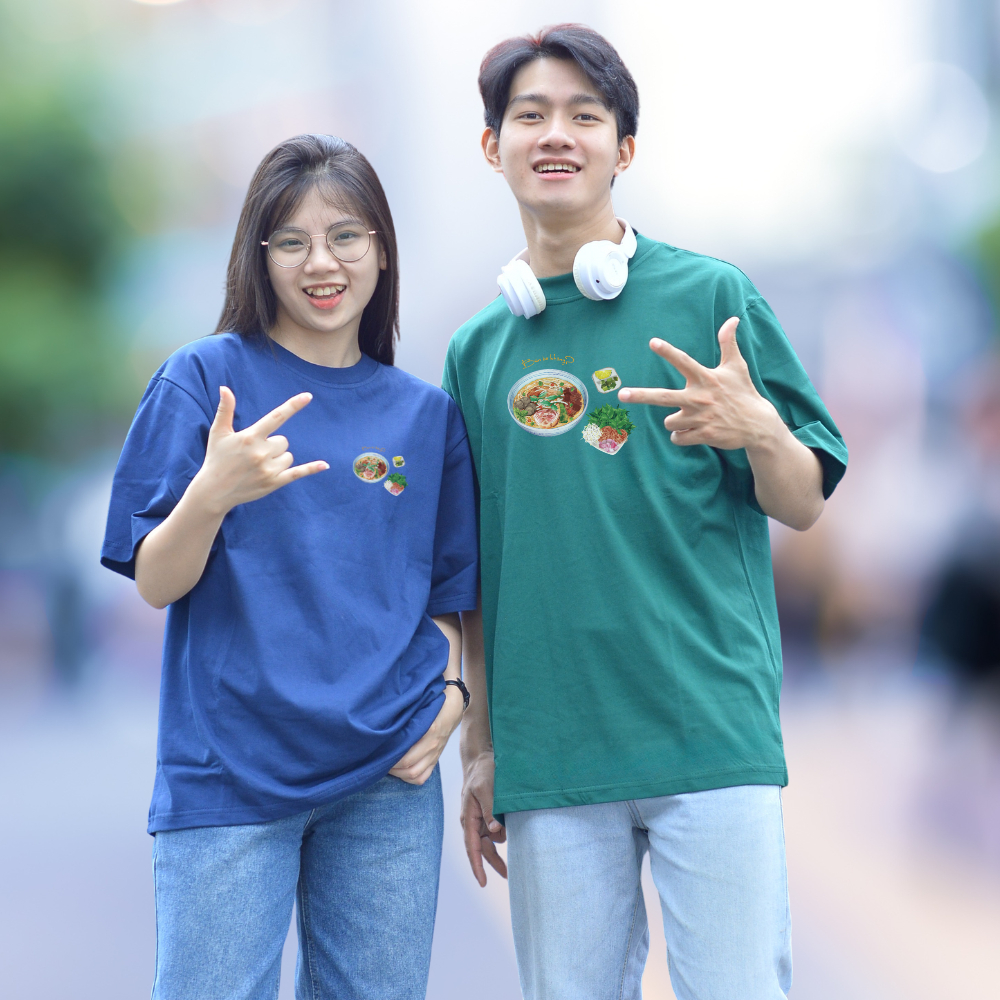 Áo thun Oversize cotton unisex nam nữ Goodore Bún bò mini thoáng mát năng động thiết kế độc đáo