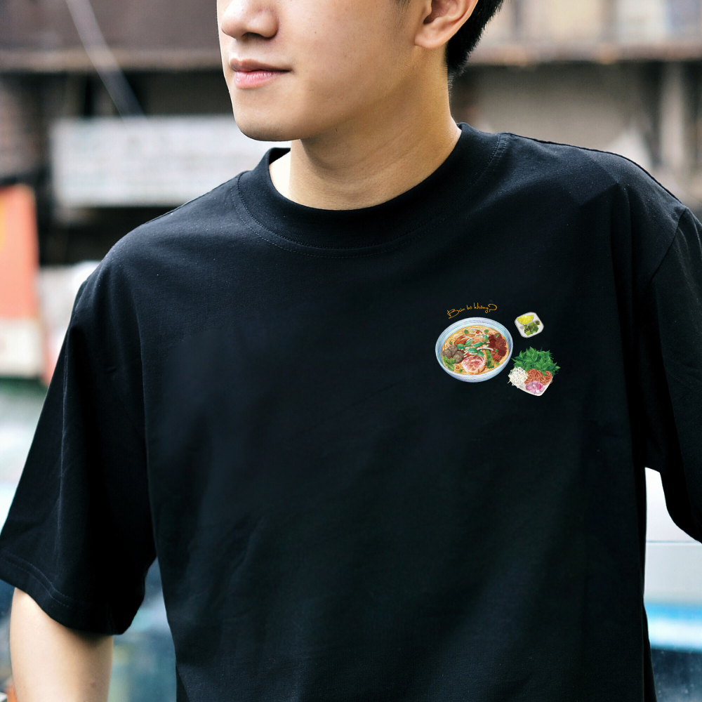Áo thun Oversize cotton unisex nam nữ Goodore Bún bò mini thoáng mát năng động thiết kế độc đáo