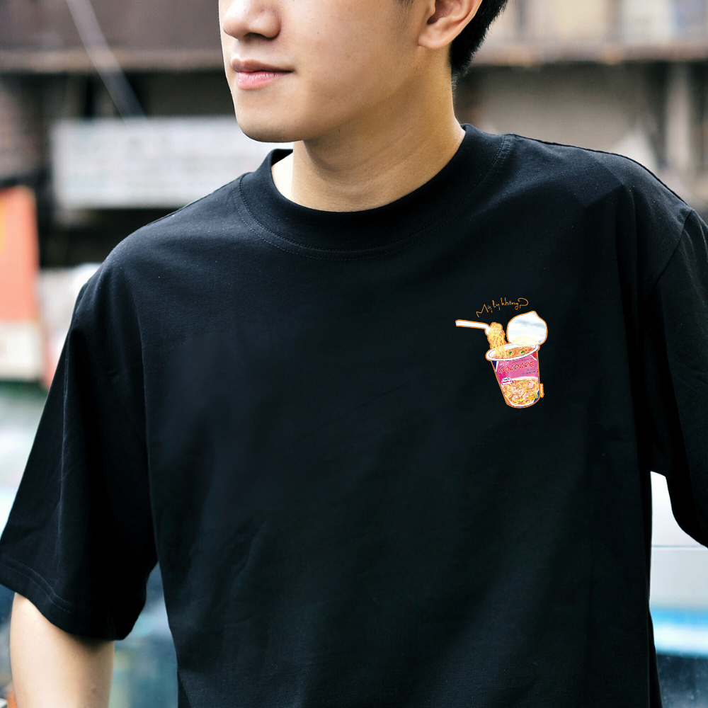 Áo thun Oversize cotton unisex nam nữ Goodore Mỳ tôm mini thoáng mát năng động thiết kế độc đáo