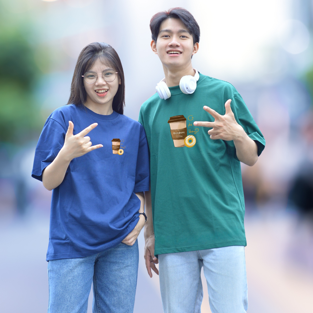 Áo thun Oversize cotton unisex nam nữ Goodore Cà phê Bánh mini thoáng mát năng động thiết kế độc đáo