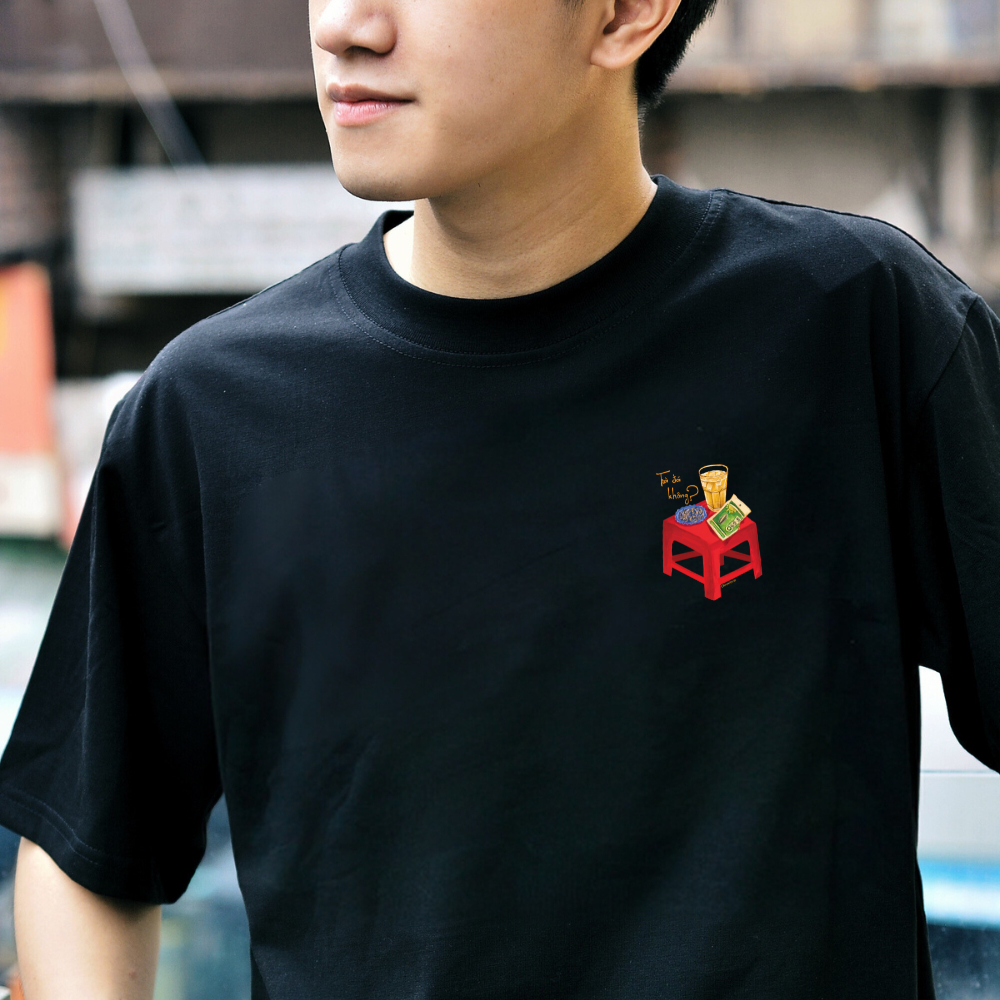 Áo thun Oversize cotton unisex nam nữ Goodore Trà đá mini thoáng mát năng động thiết kế độc đáo