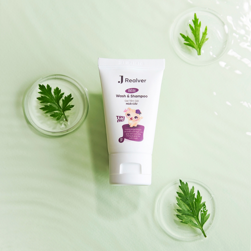 Gel tắm gội cho bé - BÉBI hương Angel Breath 30g - Chiết xuất Ngải cứu, làm sạch dịu nhẹ cho da bé