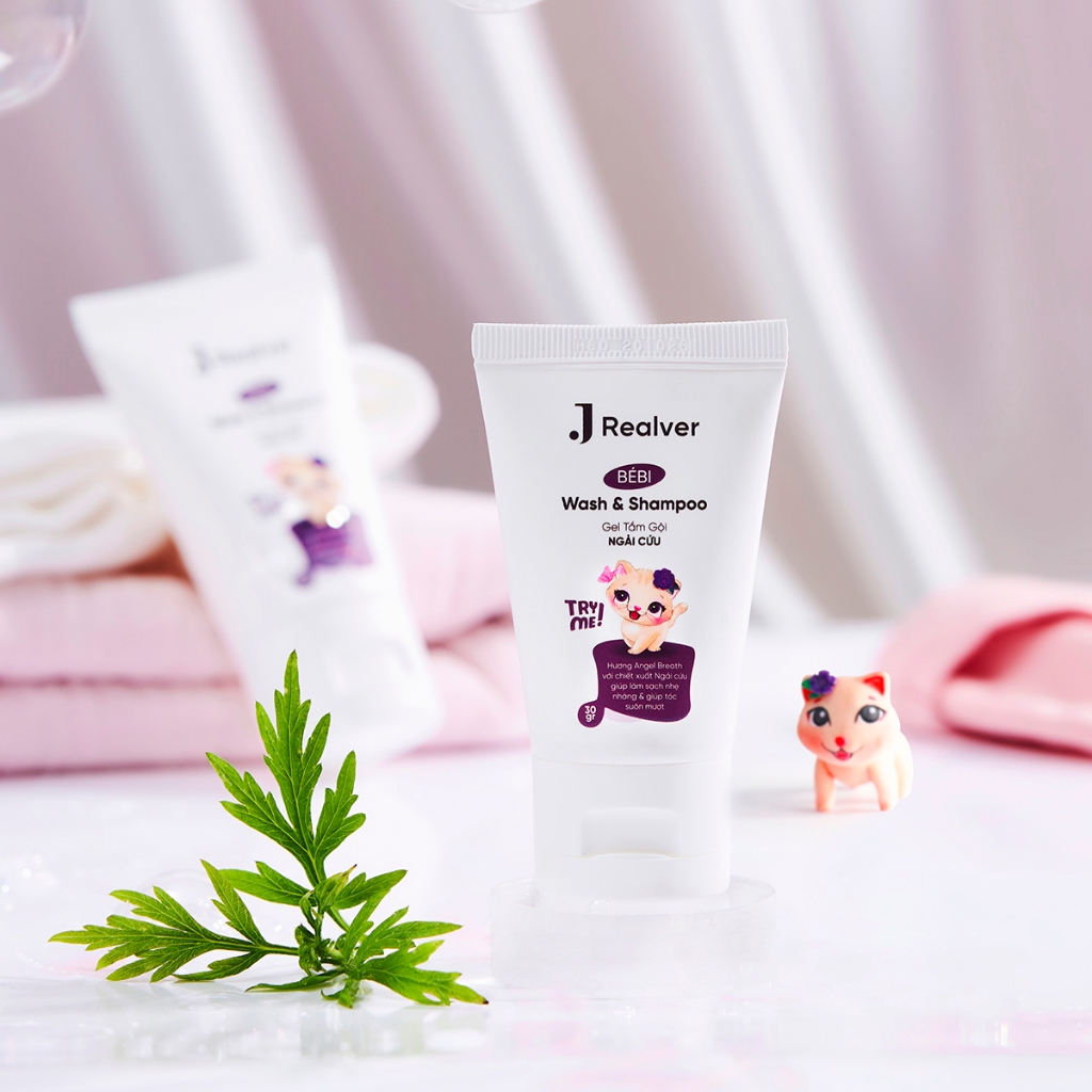 Gel tắm gội cho bé - BÉBI hương Angel Breath 30g - Chiết xuất Ngải cứu, làm sạch dịu nhẹ cho da bé