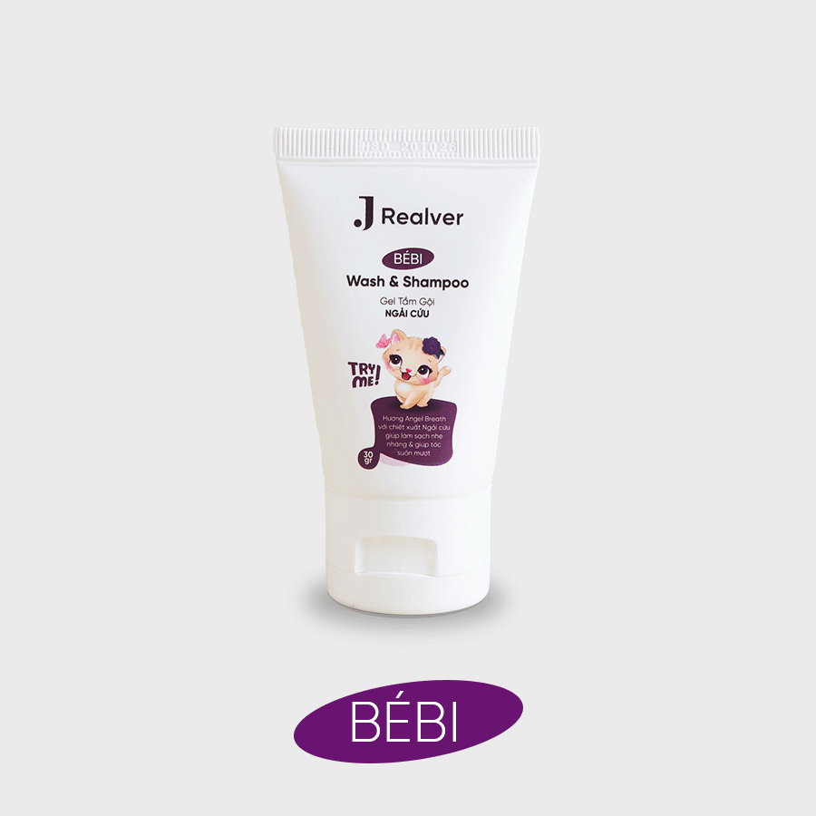 Gel tắm gội cho bé - BÉBI hương Angel Breath 30g - Chiết xuất Ngải cứu, làm sạch dịu nhẹ cho da bé
